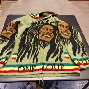 100% Wool XL Green Bob Marley Sweater
